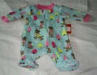 Infant girls sizes: 3-6 mths & preemie reindeer fleece sleep n play