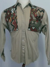 H Bar C Ranchwear Button Front Shirt Western Lenoxcape Women's Large Vintage