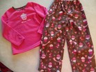 girls 2 PIECE CIRCO PAJAMAS hot cocoa WINTER PJ'S SET fleece pants SIZE 4/5 XS