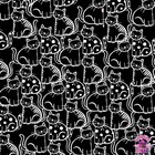 140138852 - Ink & Arrow Cat's Meow 24317-J Black Packed Cats Fabric by the Yard