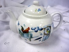 Hallmark Marjolein Bastin Blue Skies Tea Pot Rooster Bluebirds Butterfly Flower
