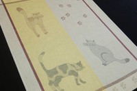 Katzen Katzenpfoten Miezi Geschirrtuch Halbleinen Kracht 50x70 Jacquardwebung