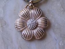 ~Brighton Keychain Key Fob "Petal Pusher" Flower NWT Goldtone Crystals Retired!