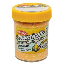 Berkley BGTGY2 PowerBait Yellow Natural Glitter Trout Bait Garlic Scent