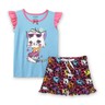 Girl's Graphic Pajama Shirt & Fleece Shorts - Sweet - S (6/6X) NWT Joe Boxer