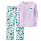 Carter'sToddler Girls NWT 2-Piece Purple Cupcake Themed PJs pajamas long sleeve