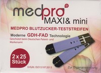 NEU - medpro MAXI&mini GDH-FAD Blutzucker-Teststreifen 50 Stück neu+OVP v. FH