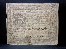 Colonial Currency ✪ Pennsylvania March 20Th 1773 ✪ Fr Pa-159 4S ◢Edelmans◣