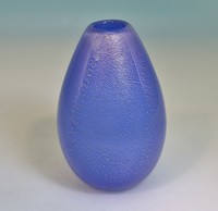 Murano alte blau-goldene Vase von Seguso, Entwurf Archimede Seguso, Label