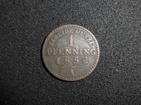 Brandenburg-Preußen: 1 Pfennig-Münze 1852 A, schön, fast sehr schön