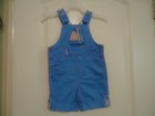 Boy's Size 12 Months Blue Shortalls Sailboat 100% Cotton