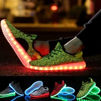 Neueste Unisex LED Basketball Schuhe Farbwechsel RGB USB Leuchtschuhe Sneakers