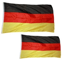 2er PACK Deutschland Fahne 60 x90cm + 90 x150 cm Flagge mit je 2 Ösen Hissflagge