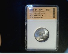 2005-P West Virginia State Quarter, Very High Grade Satin Coin (Us-722)