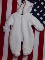 Infant's Wendy Bellissimo White Teddy Bear Snowsuit Size 3 Months