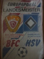 UEFA Wimpel BFC Dynamo Ost- Berlin, DDR gegen HSV Hamburger Sport Verein selten!