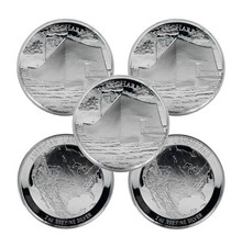 2 oz Elemetal Pearl Harbor Ultra High Relief Silver Round (New, Lot of 5)
