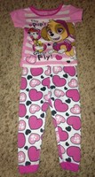 Paw Patrol Girls 2 Piece Pajama Set Size 3T; EUC!