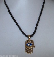 Halskette Hand der FatimaChocker Kette Fatma eli kolye islam Blaues Auge *Nazar 