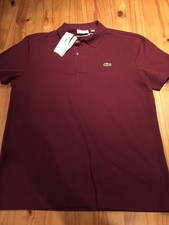 Men's Lacoste Polo Bordeaux Colour size 5 slim fit BNWT