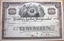 1924 Stock Certificate - 'Waldorf System, Incorporated'
