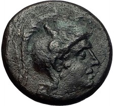 PELLA in MACEDONIA 168BC Athena Bull ROMAN Quaestor Ancient Greek Coin i58354