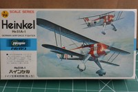 HASEGAWA 1/72 HEINKEL HE51A-1 GERMAN AIRFORCE FIGHTER COMPLETE FROM A COLLECTION