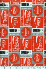 Coca-Cola Labels Quilt Fabric - 1 Yard