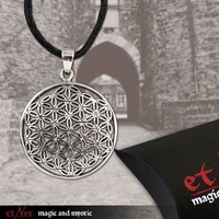 etNOX 925-SILBER STERLINGSILBER ANHÄNGER "BLUME DES LEBENS" AMULETT 