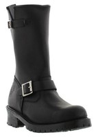 Grinders Turbo Mens Black Leather Biker Boots 