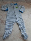 Newborn Baby Boy Carter's Striped Monster Snap Up Sleeper w/ Hand Covers