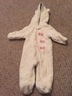 3/6 months winter baby girl Ivory zip coat suit with hood 