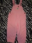 GIRLS SIZE 24 MONTHS PINK 100% COTTON CORDUROY BIBS BIB OVERALLS ADJUSTABLE STRA