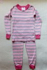 Hanna Andersson Pink/Grey Striped Organic Cotton Pajamas - Size 100