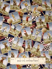 Golf  Snapshots Golfing Golfer Cotton Fabric Benartex On The Green Blue YARD