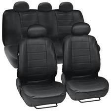 Audi A4 Quattro Seat Covers Black Synthetic Leather Set Car Seat Cover Genuine Feel Front Rear Fits Audi A4 Quattro