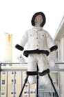 High End Down Snowsuit With Real Fur Lined Hood, Mittens and Footies For Infants