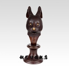 17' China Bronze Famous Feng Shui Twelve Zodiac Rabbit Animal Head Statue