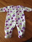 Carter's 3 Months Girls White/Purple Floral Fleece Sleeper Pajamas 