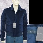 GUCCI New sz 52 - US 42 Designer Mens Web Corduroy Coat Jacket Navy Blue xl