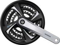 Fahrrad Tret Kurbel Shimano 48 38 28 170 mm silber 4 kant 7 - 8 fach mit KSS