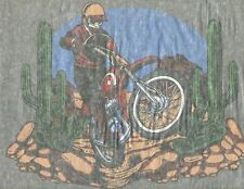 Biker In The Desert vintage 70s iron on t shirt transfer Nos full size