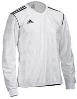 adidas FUSSBALL TRIKOT Sport Freizeit LONGSLEEVE Soccer TABELA T-Shirt WEISS BLK