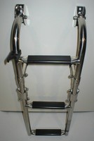 Badeleiter (Edelstahl), 3 rutschfeste Stufen, klappbar (2+1) – neu!