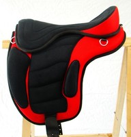 Baumloser Wanderreit Sattel LIBERTY Schwarz/Rot NEU+ Zubehör