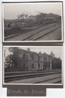2 Fotos Wehrmacht Vormarsch an zerstörten Bahnhof in Beliki Bilyky 1941 Ukraine
