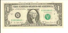1977A* .Uncirc $1 Star Note B 1833 8445 * . "33" & "44" . Nice Star Note