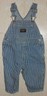 BOYS OSHKOSH B'gosh RAILROAD STRIPE BLUE JEAN OVERALLS SIZE 12M