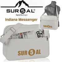 NEU Messenger SUR5AL  Reporter PU Shoulder Bag Regular WEISS Tasche A4 Uni-sex