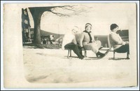 N7392-3389/ Braunlage Frauen rodeln Schlitten Privat Foto AK 1914